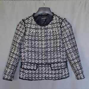 Ann Taylor Black & White Tweed Jacket – Size 8